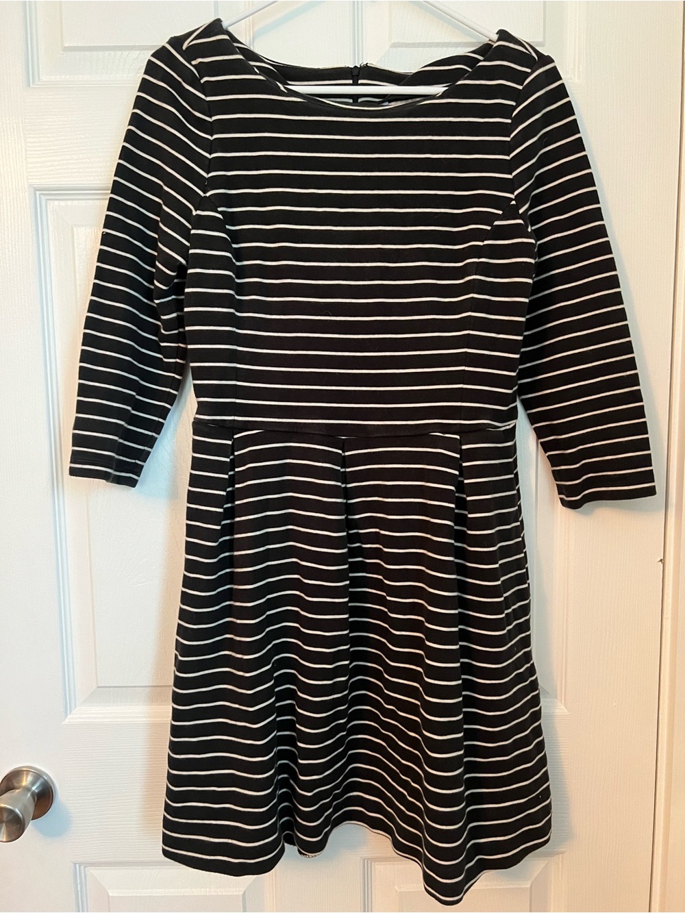 Banana Republic Black and White Striped Midi Dress